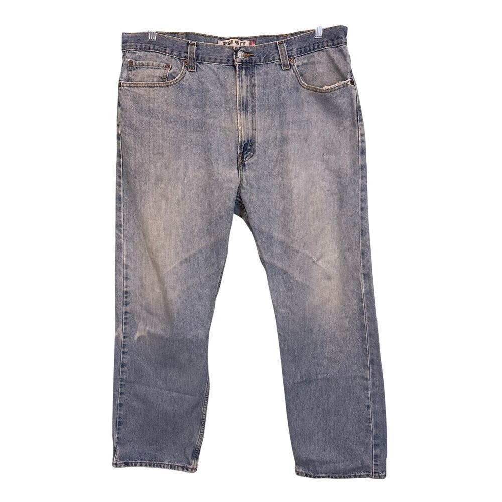 Levi's 505 Jeans Men 40x30 Blue Denim Light Wash Regular Fit Straight Leg Casual